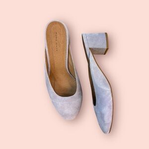 Never Worn Pure Navy Suede Heels/ Mules